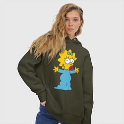 Толстовка оверсайз женская Maggie Simpson, цвет: хаки — фото 2