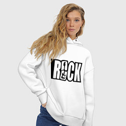 Толстовка оверсайз женская Rock Logo, цвет: белый — фото 2