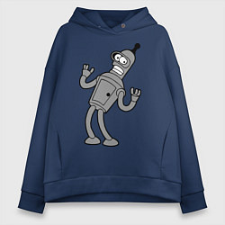 Толстовка оверсайз женская Bender Error, цвет: тёмно-синий