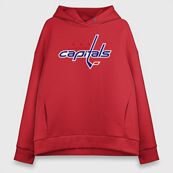 Толстовка оверсайз женская Washington Capitals, цвет: красный