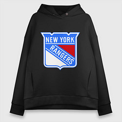 Толстовка оверсайз женская New York Rangers, цвет: черный