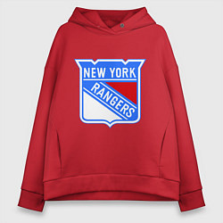 Толстовка оверсайз женская New York Rangers, цвет: красный