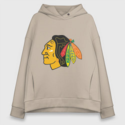 Толстовка оверсайз женская Chicago Blackhawks, цвет: миндальный