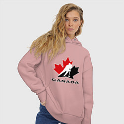 Толстовка оверсайз женская Canada, цвет: пыльно-розовый — фото 2