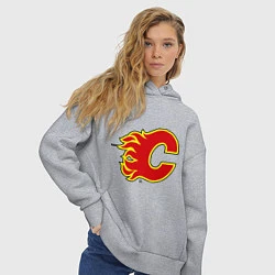 Толстовка оверсайз женская Calgary Flames, цвет: меланж — фото 2