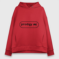 Толстовка оверсайз женская Prodigy лого с муравьем, цвет: красный