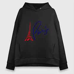 Толстовка оверсайз женская I Paris, цвет: черный