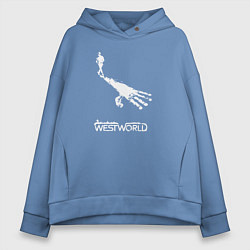 Толстовка оверсайз женская Westworld hand, цвет: мягкое небо