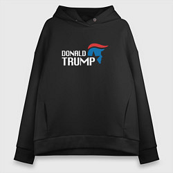 Толстовка оверсайз женская Donald Trump Logo, цвет: черный