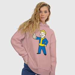 Толстовка оверсайз женская Fallout Boy, цвет: пыльно-розовый — фото 2