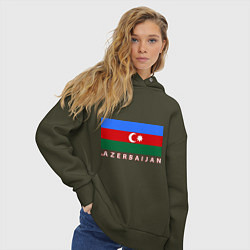 Толстовка оверсайз женская Азербайджан, цвет: хаки — фото 2