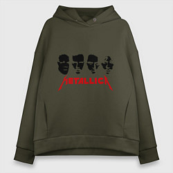 Толстовка оверсайз женская Metallica (Лица), цвет: хаки