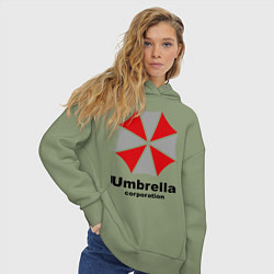 Толстовка оверсайз женская Umbrella corporation, цвет: авокадо — фото 2