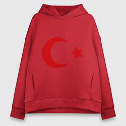 Толстовка оверсайз женская Турция, цвет: красный