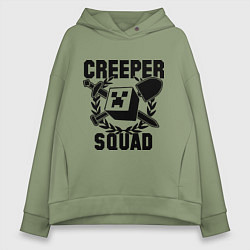 Толстовка оверсайз женская Creeper Squad, цвет: авокадо