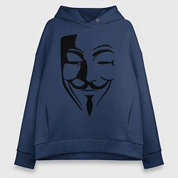 Толстовка оверсайз женская Vendetta Mask, цвет: тёмно-синий