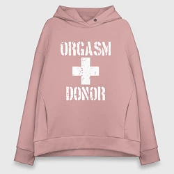 Толстовка оверсайз женская Orgasm + donor, цвет: пыльно-розовый