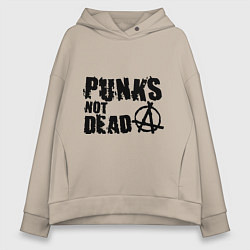 Женское худи оверсайз Punks not dead