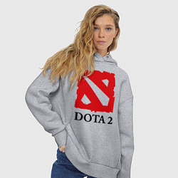 Толстовка оверсайз женская Dota 2: Logo, цвет: меланж — фото 2