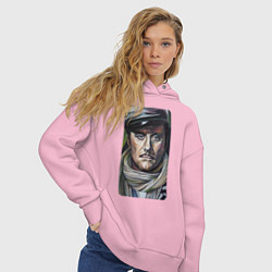 Толстовка оверсайз женская Остап Бендер: портрет, цвет: светло-розовый — фото 2