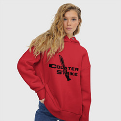 Толстовка оверсайз женская Counter Strike: Knife, цвет: красный — фото 2