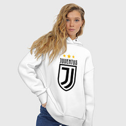 Толстовка оверсайз женская Juventus FC: 3 stars, цвет: белый — фото 2