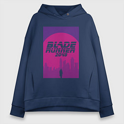 Толстовка оверсайз женская Blade Runner 2049: Purple, цвет: тёмно-синий