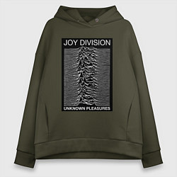 Толстовка оверсайз женская Joy Division: Unknown Pleasures, цвет: хаки