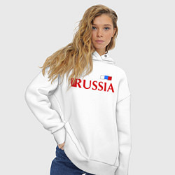 Толстовка оверсайз женская Сборная России: 9 номер, цвет: белый — фото 2