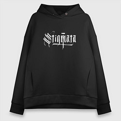 Толстовка оверсайз женская Stigmata, цвет: черный