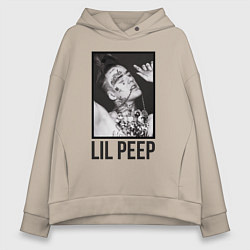 Толстовка оверсайз женская Lil Peep: Black Style, цвет: миндальный