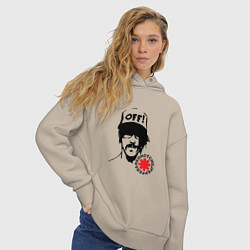 Толстовка оверсайз женская Red Hot Chili Peppers: Off, цвет: миндальный — фото 2
