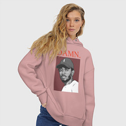 Толстовка оверсайз женская Kendrick Lamar: DAMN, цвет: пыльно-розовый — фото 2