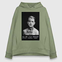 Толстовка оверсайз женская RIP Lil Peep, цвет: авокадо