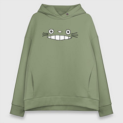 Толстовка оверсайз женская Totoro face, цвет: авокадо