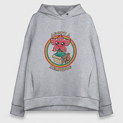 Толстовка оверсайз женская Adopt a Demodog, цвет: меланж