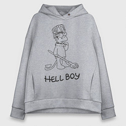 Толстовка оверсайз женская Bart: Hell Boy, цвет: меланж