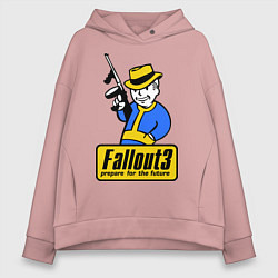 Толстовка оверсайз женская Fallout 3 Man, цвет: пыльно-розовый