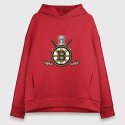 Толстовка оверсайз женская Boston Bruins Hockey, цвет: красный