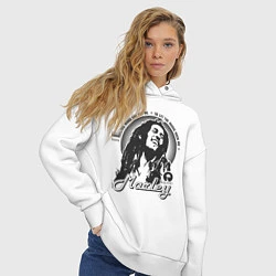Толстовка оверсайз женская Bob Marley: Island, цвет: белый — фото 2