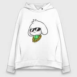 Толстовка оверсайз женская Undertale: Asriel SWAG, цвет: белый