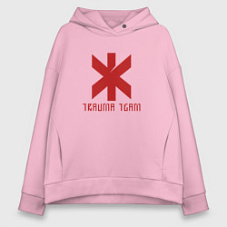 Толстовка оверсайз женская Cyberpunk 2077: TRAUMA TEAM, цвет: светло-розовый