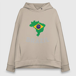 Толстовка оверсайз женская Brazil Country, цвет: миндальный
