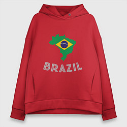 Толстовка оверсайз женская Brazil Country, цвет: красный