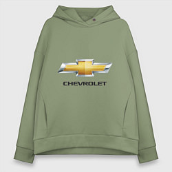 Толстовка оверсайз женская Chevrolet логотип, цвет: авокадо