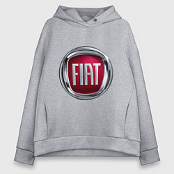 Толстовка оверсайз женская FIAT logo цвета меланж — фото 1