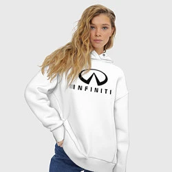 Толстовка оверсайз женская Infiniti logo, цвет: белый — фото 2