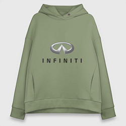 Толстовка оверсайз женская Logo Infiniti, цвет: авокадо