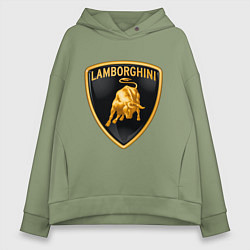 Толстовка оверсайз женская Lamborghini logo, цвет: авокадо