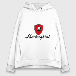 Толстовка оверсайз женская Logo lamborghini, цвет: белый
